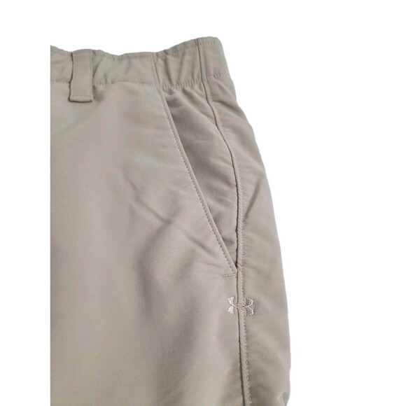 Under Armour Khaki Shorts Mens 36 Loose Heatgear Performance Golf Dress Chinos - Picture 2 of 10